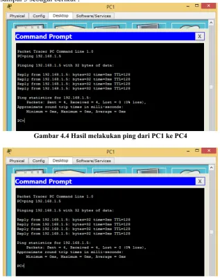 Gambar 4.5. Hasil melakukan ping dari PC0 ke PC6