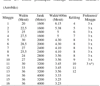 Tabel 2.4 contoh pentahapan olahraga kesehatan Sasaran-3 