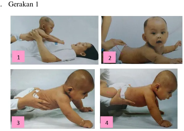 Gambar 2.3 Gerakan Baby Gym Tahap 1 untuk Bayi Usia 4-6 Bulan 