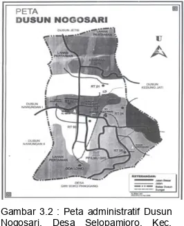 Gambar 3.2 : Peta administratif Dusun 