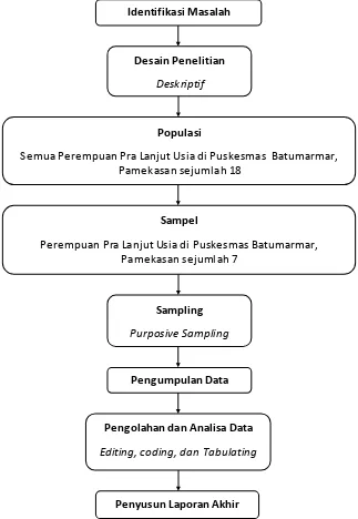 Gambar 4.1 Kerangka kerja pemeriksaan leukosit urin pada perempuan pra lanjut usia yang terindikasi ISK di Puskesmas Batumarmar Kabupaten Pamekasan