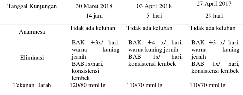 Tabel 4.3 Distribusi Data Subyektif dan Obyektif dari Variabel PNC Ny. ”L” di PMB Siti Zulaikah, SST