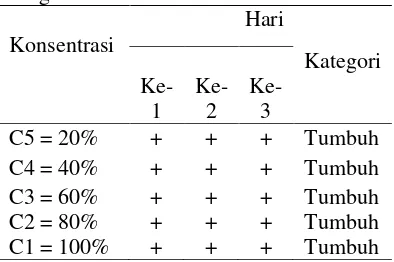 Tabel 5.1 Uji Efektivitas Air Buah Jeruk  Menghambat Nips (Citrus aurantifolia)   dalam Candida albicans