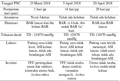 Tabel 4.3 Distribusi Data Subyektif dan Obyektif dari Variabel PNC Ny”N” di PBM Minarti,Trawasan Sumobito, Jombang  