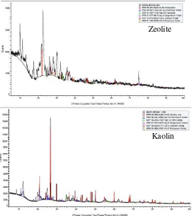 Fig. 2. X-Ray patterns of the activated zeolite and kaolin 