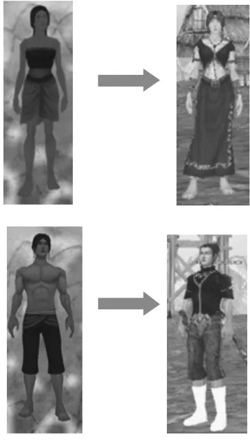 Gambar 1. Perubahan sistem fashion pada player character pada level lanjut