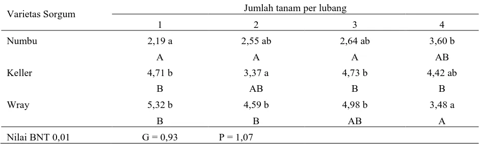 Tabel 5. Interaksi varietas dan populasi pada variabel pengamatan kecambah normal total yang diusangkan cepat dengan etanol  8% 