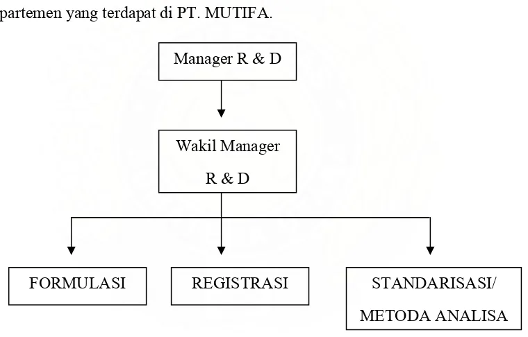 Gambar 2. Struktur Organisasi R & D di PT. MUTIFA 