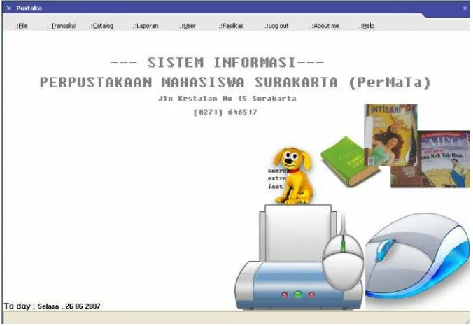 Gambar 4.13 Tampilan utama PerMaTaSoft
