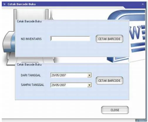 Gambar 4.19 Cetak barcode buku
