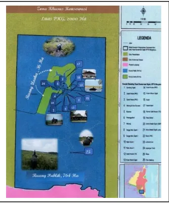 Gambar 1.  Peta Desain Pengelolaan Tapak di Ekowisata Gajah di PKG, TNWK.