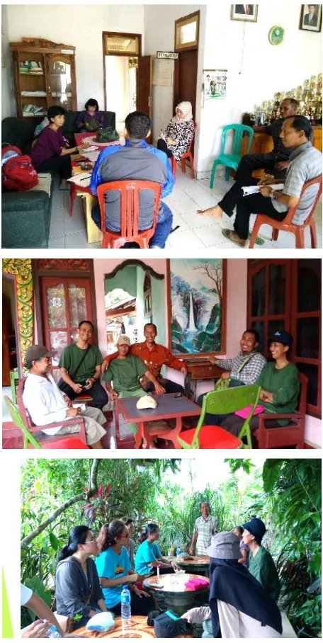 Figure 1. Community based ecotourism of Braja survey in Dusun 8 and local wisdom story telling Harjosari, Wisata Desa Way Kambas, homestay by Pak Mangku, Dusun 7