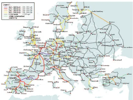 FIGURE 2. European network of high-speed rail system 