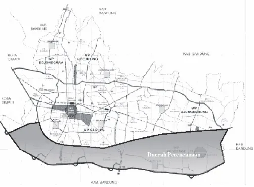 Gambar 4.2 Daerah Pelayanan Air Bersih di Bandung Selatan dari IPAM Cimenteng  