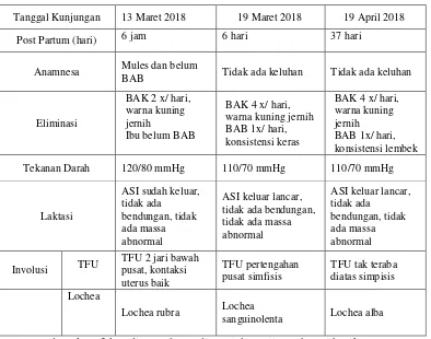 Tabel 4.3 Distribusi Data Subyektif dan Obyektif dari Variabel PNC (Post Natal care) 