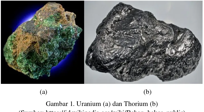 Gambar 1. Uranium (a) dan Thorium (b) 