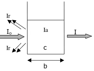 Gambar 10.  Serapan radiasi oleh larutan sampel (Arisandi, 2006).