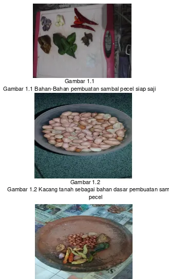 Gambar 1.1 Gambar 1.1 Bahan-Bahan pembuatan sambal pecel siap saji 