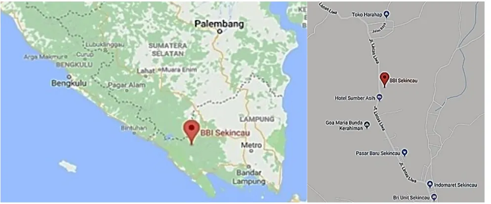 Gambar 1. Lokasi pelaksanaan kegiatan Tahap I di dataran tinggi Sekincau, Lampung Barat  