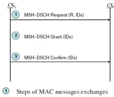 Figure 5.  MAC massages exchanges for distributed scheduling 