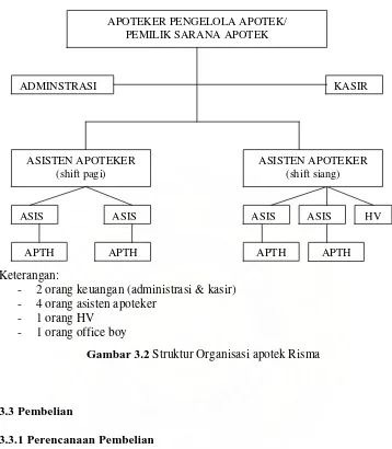 Gambar 3.2 Struktur Organisasi apotek Risma 