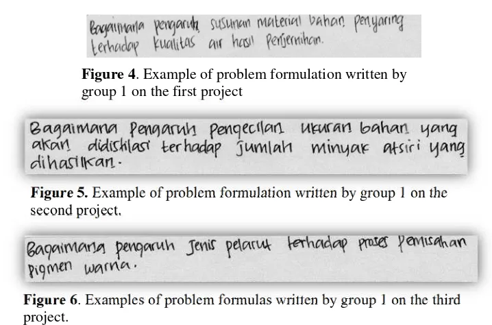 Figure 6. Examples of problem formulas written by group 1 on the thirdproject.