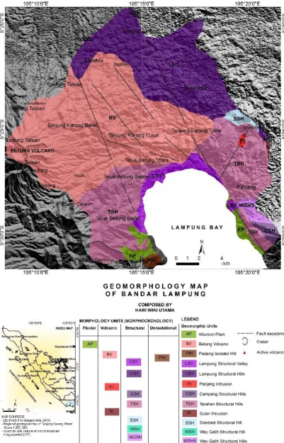 Figure 5. Geomorphology map of the research area. Drainage pattern is indicated morphology unit and control geology, such as volcanic and structural