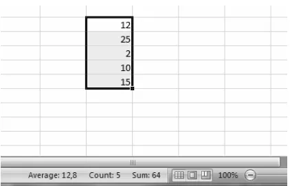 Gambar 2-4: Pilihan kalkulasi otomatis pada taskbar 