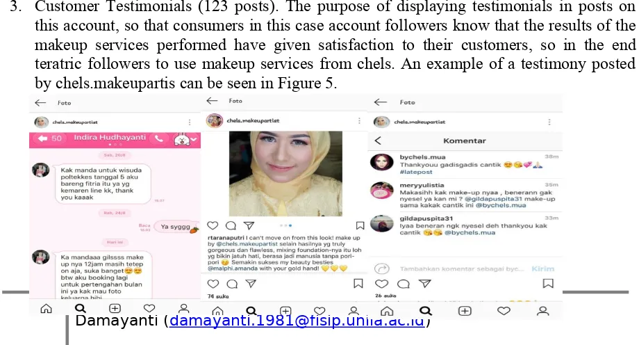 Figure 3. Post Implementation of Beauty Class Activities on the Chels.makeupartist account