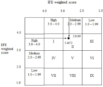 Figure 1. PALAS rice IFE-EFE matrix analysis 