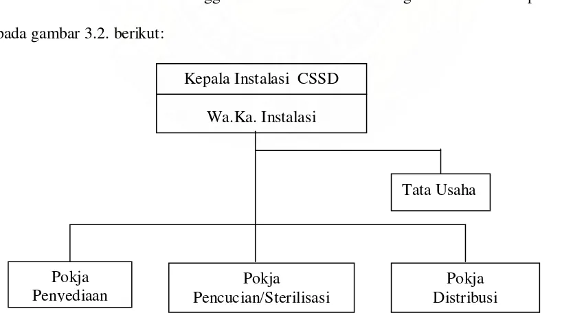 Gambar 3.2. Struktur Organisasi Instalasi Central Sterilized Supply Department (CSSD) RSUP H