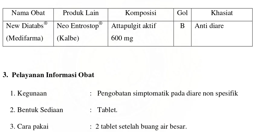 Tabel 5.6 Spesialite Obat Swamedikasi 1 