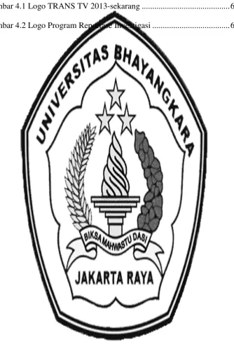 Gambar 4.1 Logo TRANS TV 2013-sekarang .......................................... 62 