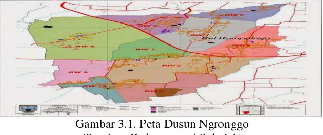 Gambar 3.1. Peta Dusun Ngronggo 