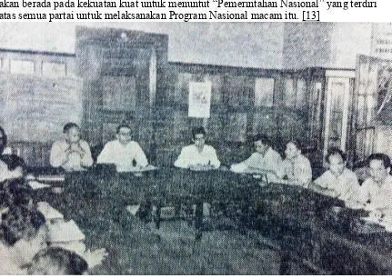 Gambar 3. Pertemuan perundingan penyelesaian pemogokan di Delanggu. Tampak Perdana Menteri Moh
