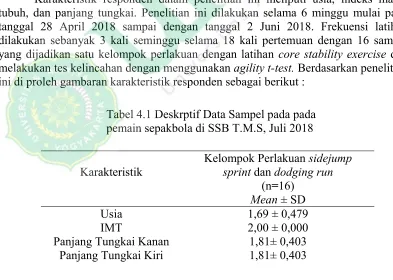 Tabel 4.1 Deskrptif Data Sampel pada pada 