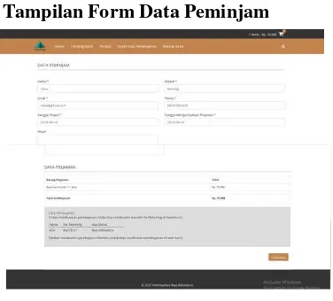 Gambar 7 Form Data Peminjam 
