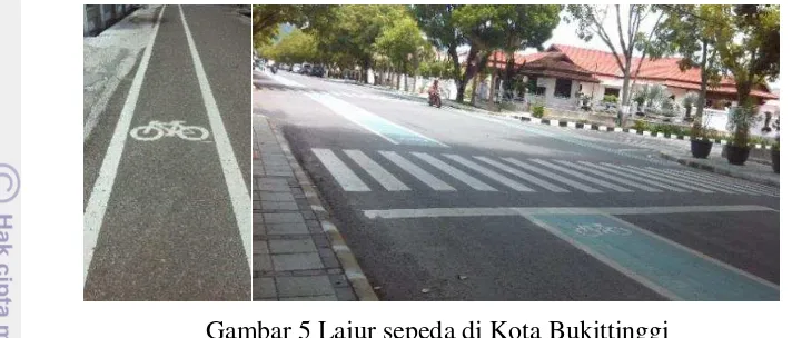 Gambar 5 Lajur sepeda di Kota Bukittinggi 