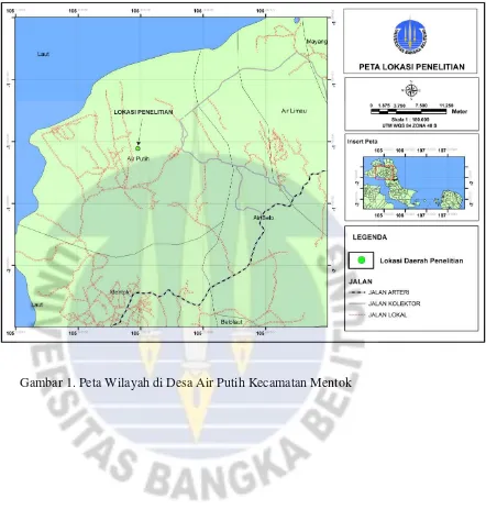 Gambar 1. Peta Wilayah di Desa Air Putih Kecamatan Mentok  