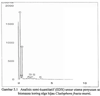 Gambar i 5.1 Analisis semi-kuantitatif (EDX) unsur utama penyusun sel 