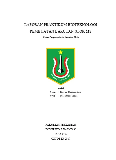 LAPORAN PRAKTIKUM BIOTEKNOLOGI PEMBUATAN Dan Larutan