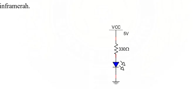 Gambar 2.2 Simbol dan rangkaian dasar sebuah LED 
