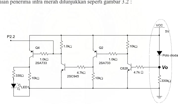 Gambar 3.2. Rangkaian Penerima sinar inframerah 