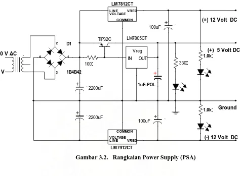 Gambar 3.2.   Rangkaian Power Supply (PSA) 