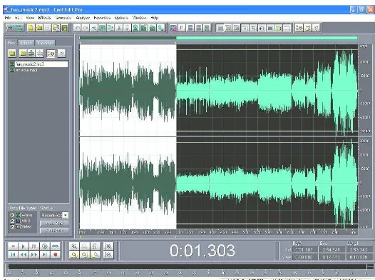Gambar 4.6 Pengeditan suara dengan software Cool Edit Pro 2.0 