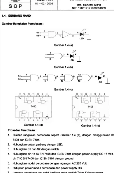Gambar Rangkaian Percobaan : 