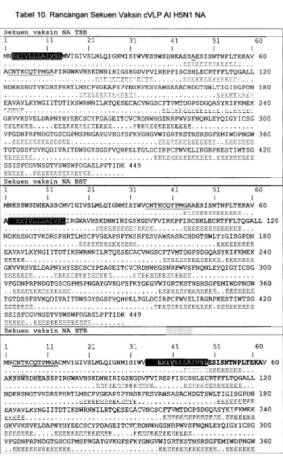 Tabel 10. Rancangan Sekuen Vaksin cVLP At H5N1 NA 