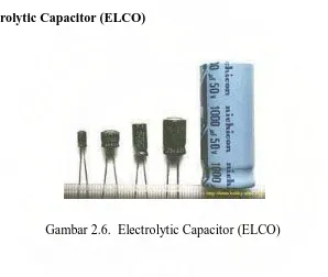 Gambar 2.6.  Electrolytic Capacitor (ELCO) 