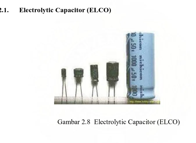 Gambar 2.8  Electrolytic Capacitor (ELCO) 
