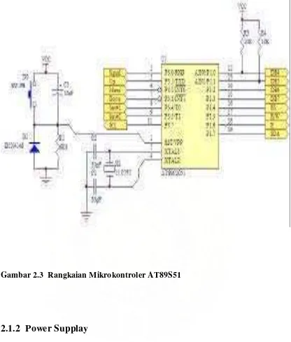 Gambar 2.3  Rangkaian Mikrokontroler AT89S51 